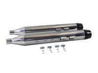 (image for) Chrome Muffler Set with Black Medium Tapered End Tips