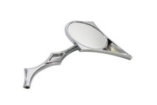 (image for) Spike Oval Mirror with Billet Twisted Stem, Chrome