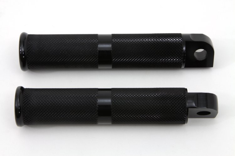 (image for) Black Hollow Knurled Footpeg Set - Click Image to Close