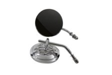 (image for) Round Flame Mirror Set Chrome with Round Stems