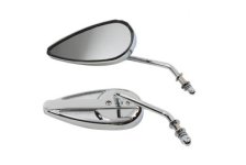 (image for) Tear Drop Mirror Set with Round Stems, Chrome