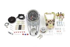 (image for) Chrome Three Light Dash Panel Kit with 2:1 Ratio Speedometer