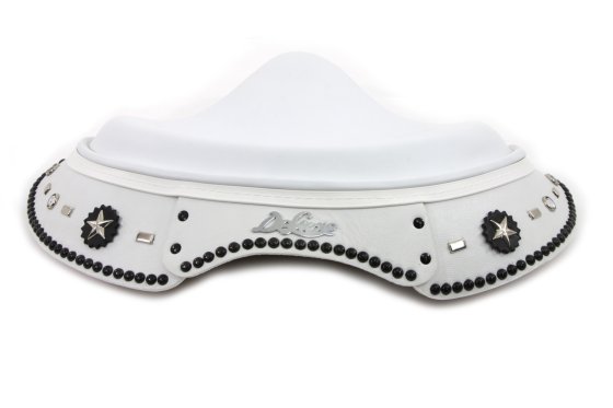 (image for) White Leather Deluxe Solo Seat with Skirt