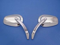 (image for) Taper Mirror Set with Billet Stems, Chrome