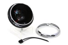 (image for) Black 7" K Headlamp Housing with Chrome Rim