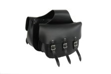 (image for) Black Leather Three Buckle Saddlebag Set