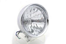 (image for) 6-1/2" Round Headlamp Steel Chrome