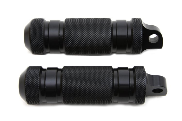 (image for) Black Knurled Four Grooved Footpeg Set - Click Image to Close