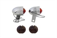 (image for) Chrome Bullet Marker Lamp Set with Red Lens