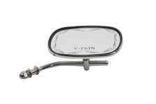 (image for) Rectangle Mirror with Stock Scroll Stem, Chrome Steel