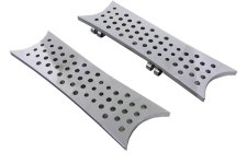 Driver Chrome Swiss Cheese Footboard Set (image for) Driver Chrome Swiss Cheese Footboard Set