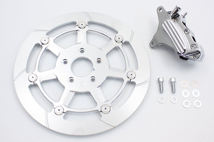 (image for) Chrome Front 6 Piston Caliper and 12-5/8" Disc Kit - Click Image to Close