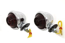 (image for) Chorme Turn Signal Set Bullet with Red Lens