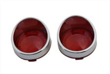 (image for) Chrome Turn Signal Bezel Red Lens