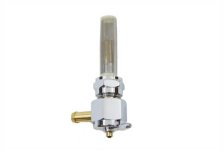 (image for) Chrome Hex Petcock 90° Right Hand Spigot with Nut