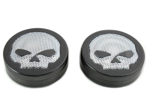 (image for) Black Skull Style Vented and Non-Vented Gas Cap Set