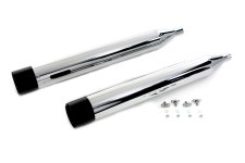 (image for) Chrome Muffler Set with Black Gun Barrel End Tips