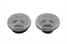 (image for) Iron Cross Style Vented and Non-Vented Billet Gas Cap Set