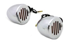 (image for) Chrome Shielded Bullet Marker Lamp Set with Amber Lens