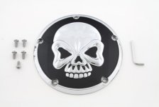 Skull Design 5 Hole Derby Cover Chrome (image for) Skull Design 5 Hole Derby Cover Chrome