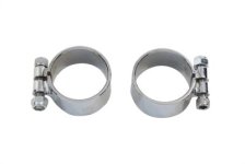 (image for) Exhaust Clamp Set Chrome Extra Wide