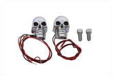 (image for) 2" Chrome Skull Marker Lamp with Red LED