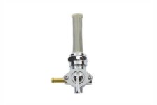 (image for) Chrome Petcock with Nut and 90° Left Outlet