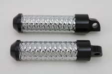 (image for) Black With Chrome Micro Holes Footpeg Set