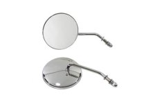 (image for) 4" Round Mirror Set with Round Stock Stems, Chrome