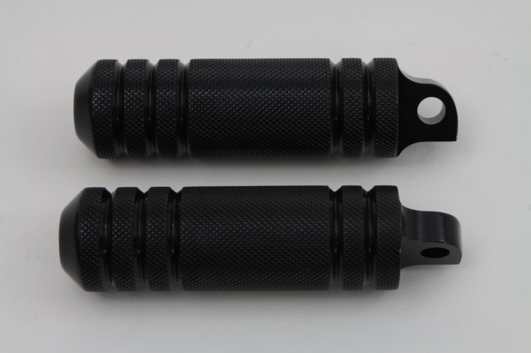 (image for) Black Knurled Five Grooved Footpeg Set - Click Image to Close