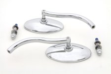 (image for) Oval Mirror Set Chrome with Contour Round Stems