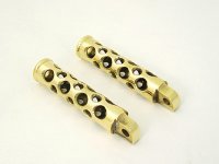 Swiss Cheese Style Footpeg Set Brass (image for) Swiss Cheese Style Footpeg Set Brass