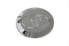 (image for) Skull Ignition System Cover 2-Hole Chrome Horizontal