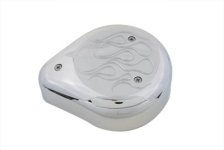 (image for) Tear Drop Air Cleaner with Flames Chrome