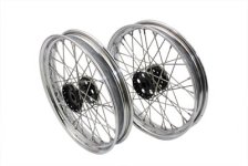 (image for) 18" Rear Wheel with Black Hub, Chrome Rim, Stainless Spokes