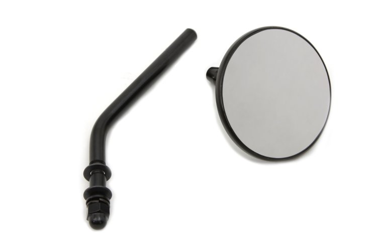(image for) 3" Round Mini Mirror with Stock Stem, Black - Click Image to Close