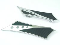 (image for) Chrome Dirver Tribal Drilled Footboard Set