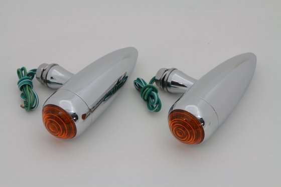 (image for) Chrome Marker Lamp Set Missile Style Amber