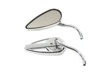 (image for) Tear Drop Mirror Set with Billet Long Stems, Chrome