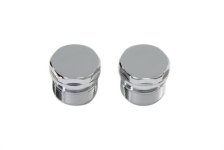 (image for) Chrome Top Fork Tube Plugs without Hole, Flat Top