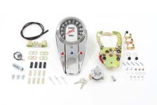 (image for) Chrome Three Light Dash Panel Kit with 1:1 Ratio Speedometer