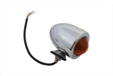 (image for) Chrome Bullet Marker Lamp Amber 3 Wire Type