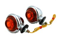 (image for) Chrome Turn Signal Set Bullet with Amber Lens