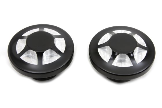 (image for) Black Prismatic Style Vented and Non-Vented Gas Cap Set