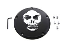 Black Derby Cover with Chrome Skull (image for) Black Derby Cover with Chrome Skull
