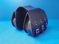 (image for) 3 Buckle Thro-Over Saddlebags Black