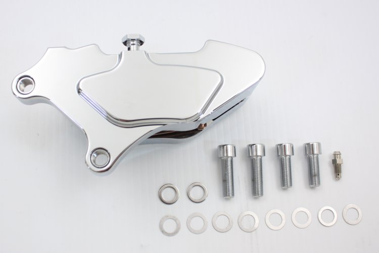 (image for) Chrome Front 4 Piston Caliper with Pads - Click Image to Close