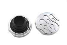 (image for) Chrome Flame Style Vented and Non-Vented Gas Cap Set