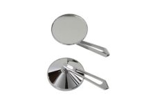 (image for) 3-3/4" Round Mirror Set with Long Billet Stems, Chrome