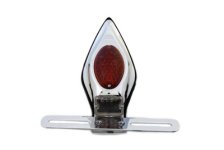 (image for) Chrome Tear Drop LED Tail Lamp Assembly with Red Lens
